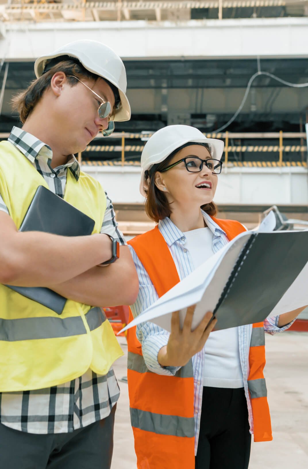 Construction team working on a building project